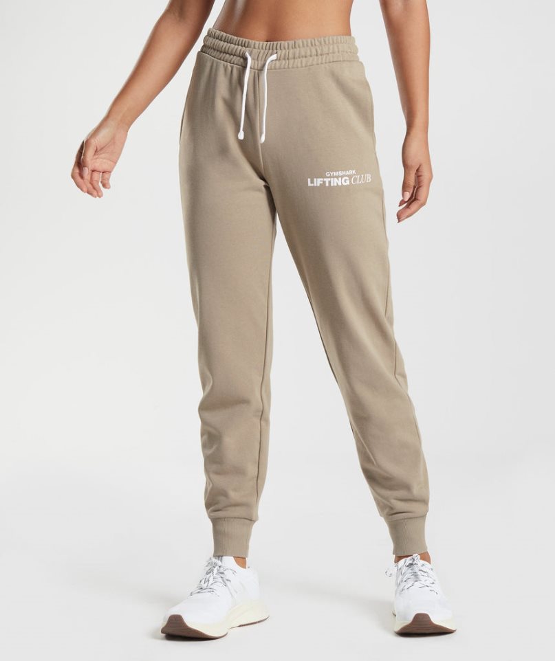 Spodnie Do Biegania Gymshark Social Club Damskie Khaki | PL 604JNU